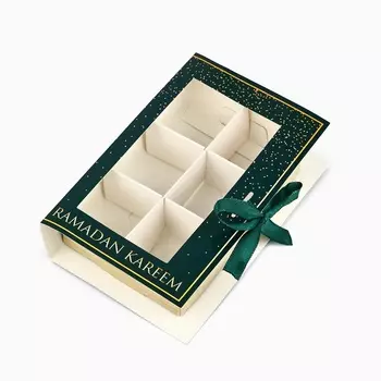Коробка для конфет, 6 ячеек «Счастливого праздника Рамадан!» 14,8 х 9,5 х 3,5 см