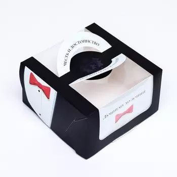 Коробка под бенто - торт с окном «Честь и достоинство», 14148 см