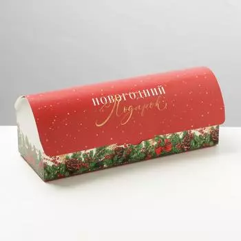 Коробка под кекс новогодняя «Подарок», 9 х 9 х 24.5 см