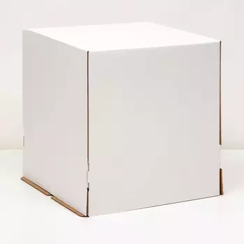 Коробка под торт , белая, 26,5 х 26,5 х 29 см