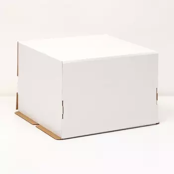 Коробка под торт, белая, 26,5 х 26,5 х19 см