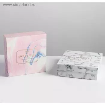 Коробка подарочная 16 х 16 х 5,5 см "микс"