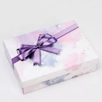 Коробка подарочная «Бант», сиреневая, 21 х 15 х 5 см, набор 5 шт.