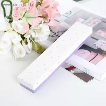 Коробка подарочная, белая, горошек, 21 х 4,5 х 3 см