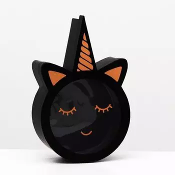 Коробка подарочная, "Единорог черный", с PVC окном, 24.5 x 10 x 39 см