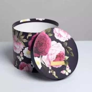 Коробка подарочная круглая «Цветы», 14 × 16 см