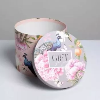 Коробка подарочная круглая «Птицы», 15 × 18 см