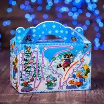 Коробка подарочная "Новогодний лабиринт", с игрой, 20 x 12 x 19 см