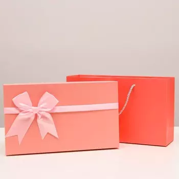 Коробка подарочная розовая, 28,5 х 16,5 х 7,5 см