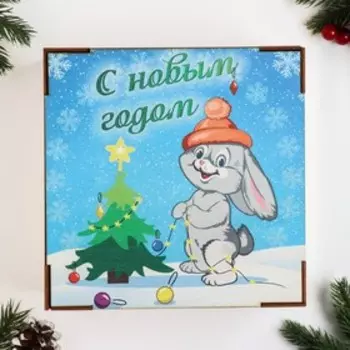 Коробка подарочная с крышкой "Символ года 2023. С Новым Годом!" 20х20х10 см