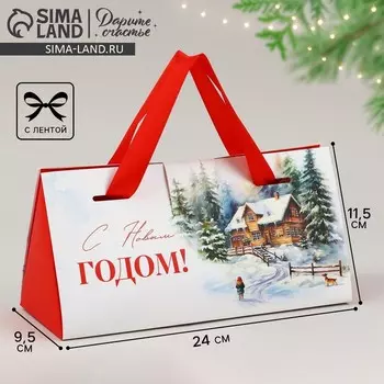 Коробка подарочная «С Новым годом!», 24 х 11.5 х 9.5