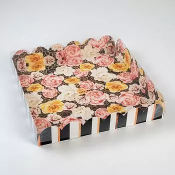 Коробка подарочная с PVC-крышкой «Прекрасного настроения!», 35 × 35 × 6 см