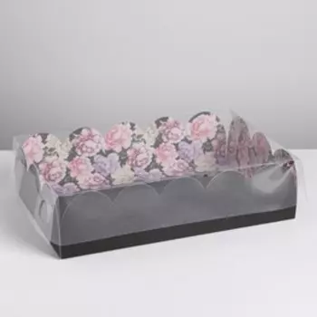 Коробка для печенья, кондитерская упаковка с PVC крышкой, Present, 20 х 30 х 8 см