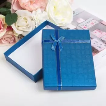 Коробка подарочная, синий, 16 х 12 х 3 см