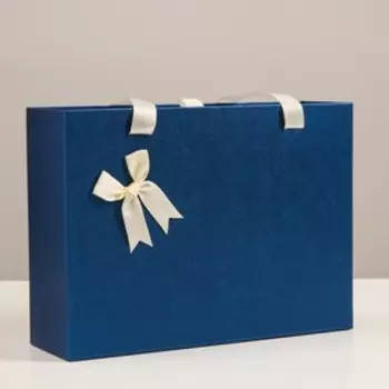 Коробка подарочная синяя, 27 х 20 х 8,8 см