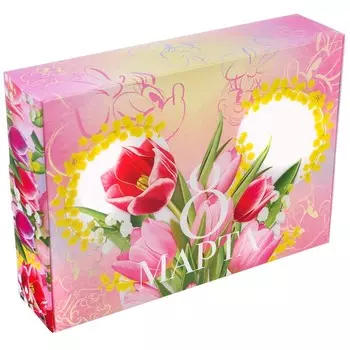 Подарочная коробка, складная «8 Марта»,16х23х7.5 см, Минни Маус