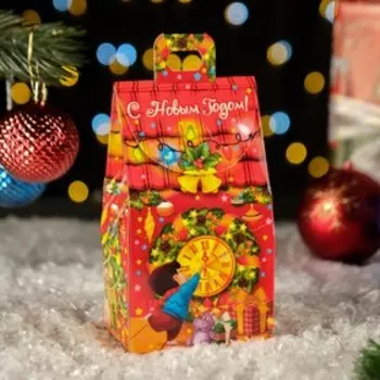Коробка новогодняя подарочная складная «Полюсатики» 9.57.516.5 см, для сладких подарков