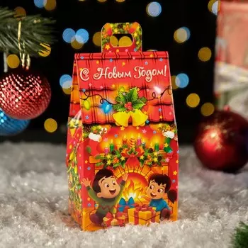 Коробка новогодняя подарочная складная «Полюсатики» 9.57.516.5 см, для сладких подарков