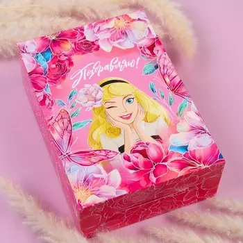 Подарочная коробка, складная «Поздравляю»,16х23х7.5 см, Принцессы