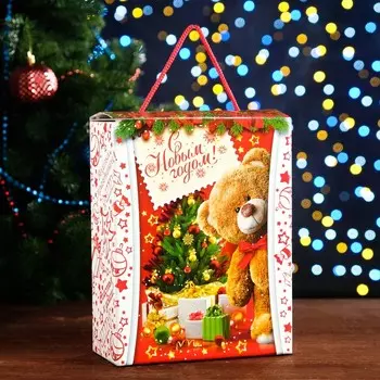 Новый год. Коробка подарочная складная "Прайм Бокс" 16 х 7 х 21 см.