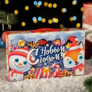Коробка новогодняя подарочная складная «Синий Иней» 25515 см