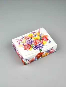 Коробка подарочная складная, упаковка, «Цветы», 16.5 х 12 х 5 см