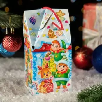 Коробка новогодняя подарочная складная «Зефиркины» 10.510.521.5 см