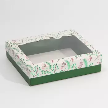 Коробка подарочная «Веточки» , 23.5 × 20.5 × 5.5 см