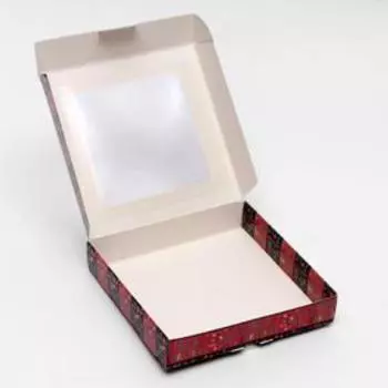 Коробка самосборная "Новогодние поздравления", 16 х 16 х 3 см