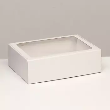 Коробка самосборная с окном, белая, 31229.5 см
