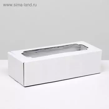 Коробка самосборная, с окном, белая, 32 х 13 х 9 см