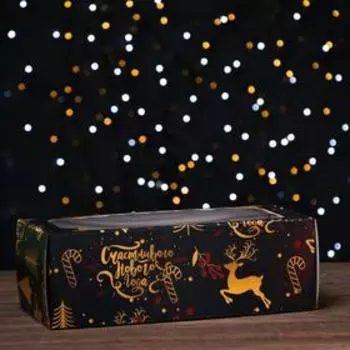 Коробка самосборная, с окном, "Рождественская ночь", 16 х 35 х 12 см, 1 шт.