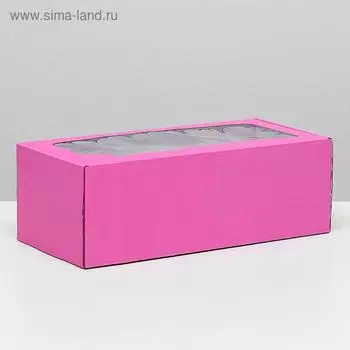 Коробка самосборная, с окном, розовая, 163512 см