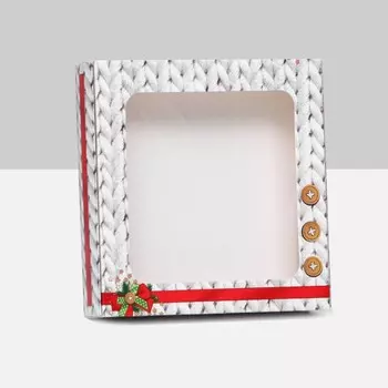 Коробка самосборная "С праздником!", 16 х 16 х 3 см