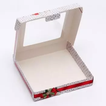 Коробка самосборная "С праздником!", 16 х 16 х 3 см, 1 шт.