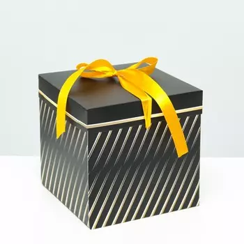 Коробка Самосборная «Тиснение» черная 151515 см