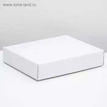 Коробка сборная, без печати, крышка - дно «белая» без окна 30,5 х 24 х 6,1 см