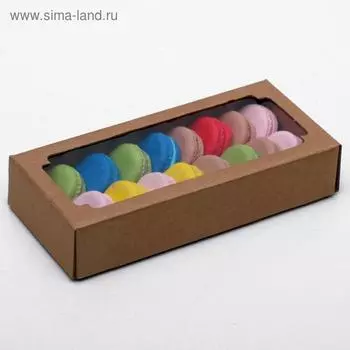 Коробка сборная без печати крышка-дно бурая с окном 24114.5 см