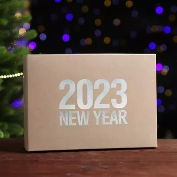 Коробка сборная крышка-дно с окном, "2023", 21 х 15 х 5,7 см