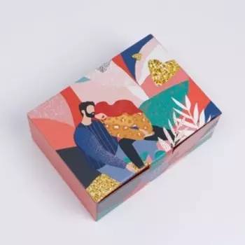 Коробка подарочная сборная, упаковка, «Love», 30 х 23 х 12 см