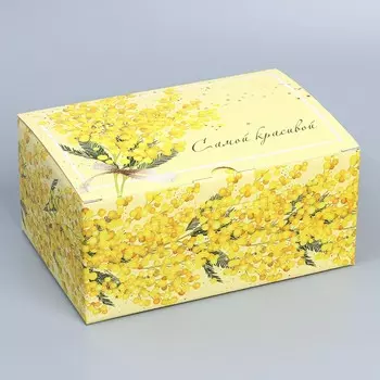 Коробка сборная «Мимоза», 22 х 15 х 10 см