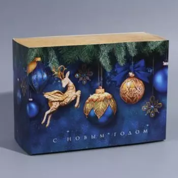 Коробка сборная «Новогодние шары», 25 х 18 х 10 см