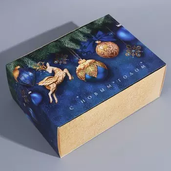 Коробка сборная «Новогодние шары», 25 х 18 х 10 см