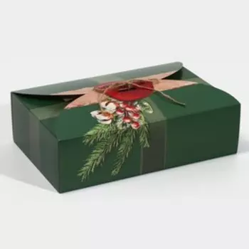 Коробка сборная «Новогодняя посылка», 28 х 18 х 8 см