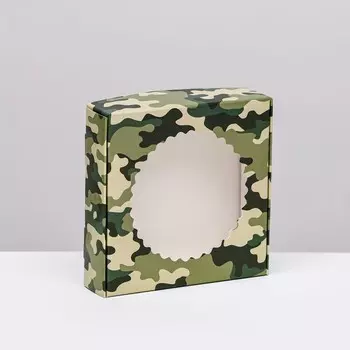 Коробка сборная с окном, «Камуфляж», 11.511.53 см