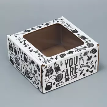 Коробка сборная с окном «You are the best», белый, 16х8х16 см