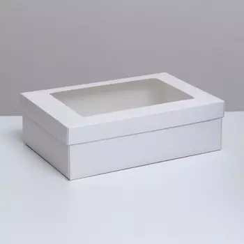 Коробка подарочная складная, упаковка, «Белая», с окном 30209 см