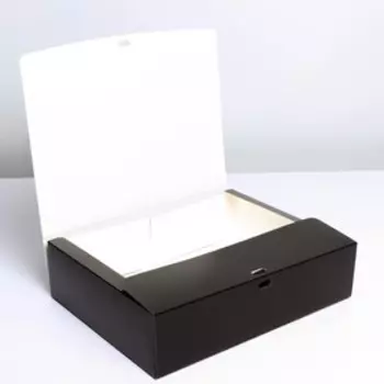 Коробка подарочная складная, упаковка, «Чёрная», 31 х 24.5 х 8 см, БЕЗ ЛЕНТЫ
