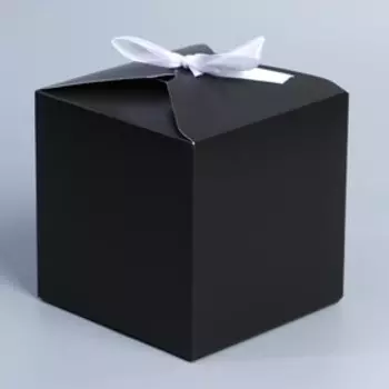 Коробка подарочная складная, упаковка, «Чёрный», 12 х 12 х 12 см