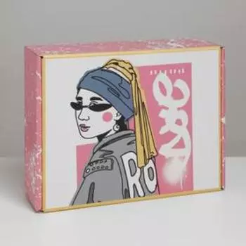 Коробка подарочная складная, упаковка, «Девушка с серёжкой», 27 х 21 х 9 см